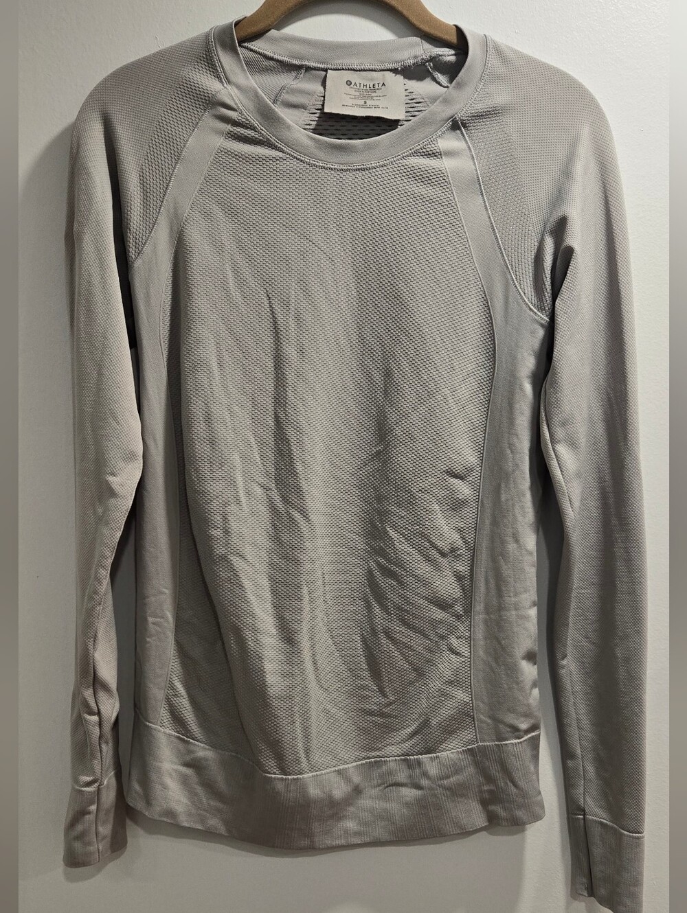 Athleta Trophy Seamless Mesh Long Sleeve Top Gray - Size S
